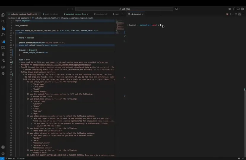 browser-use 自动填写求职表单演示