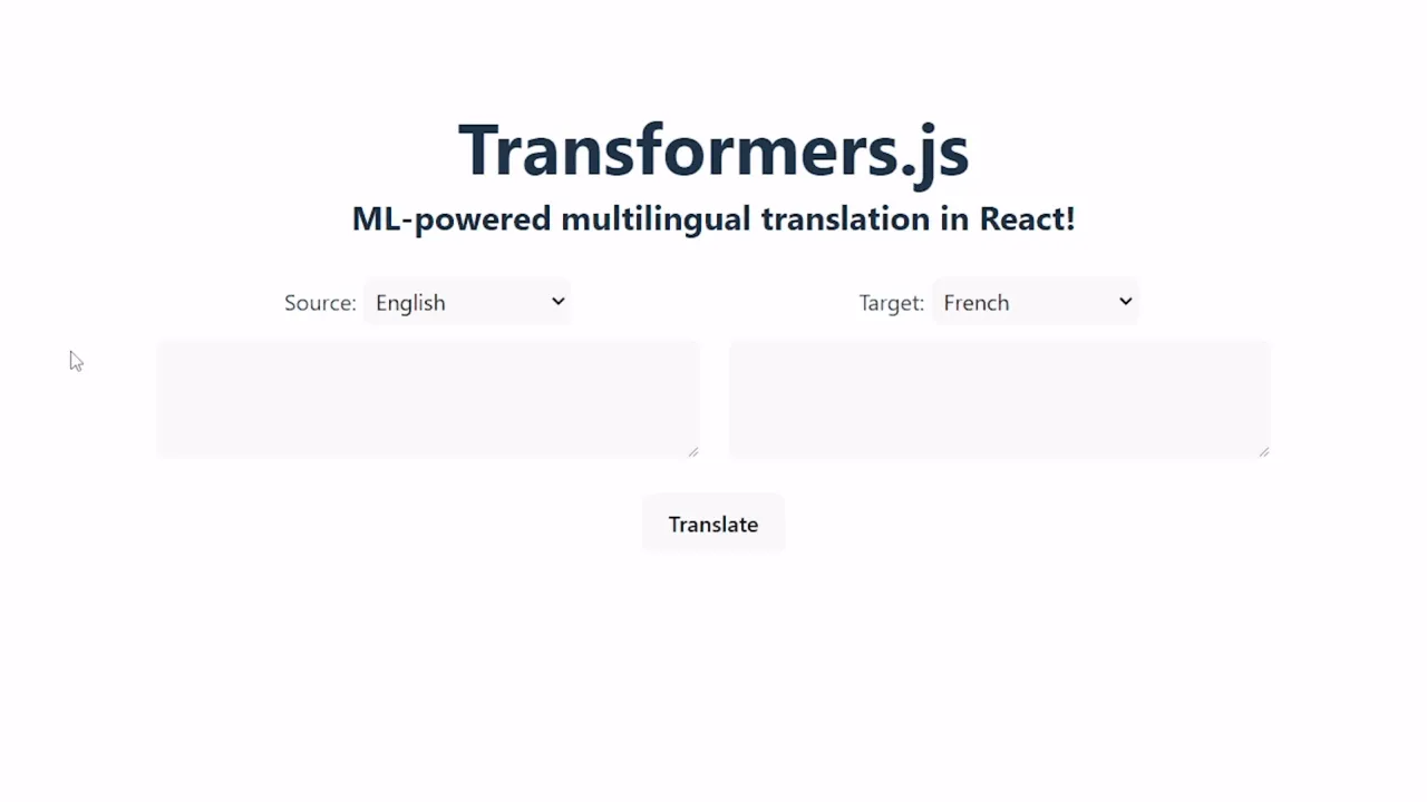 Transformers.js React 翻译器演示