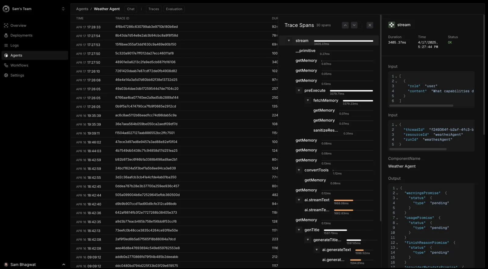 Mastra Cloud Agent Traces