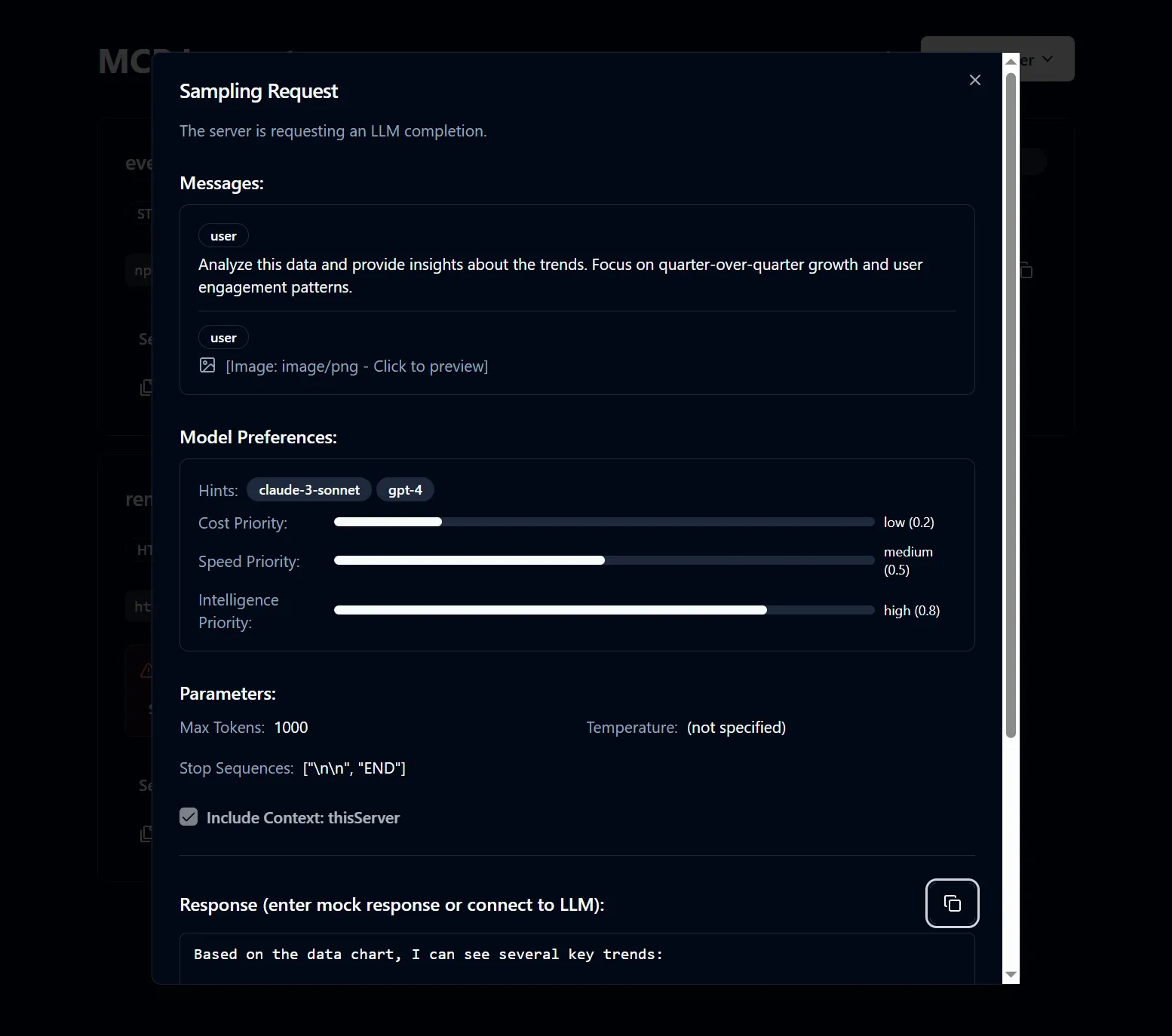 MCP TypeScript SDK 的 Inspector 采样面板