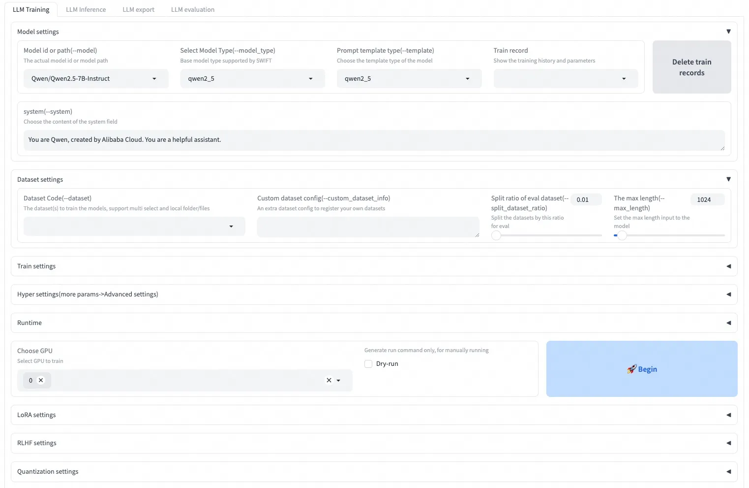 ms-swift 英文 Web UI