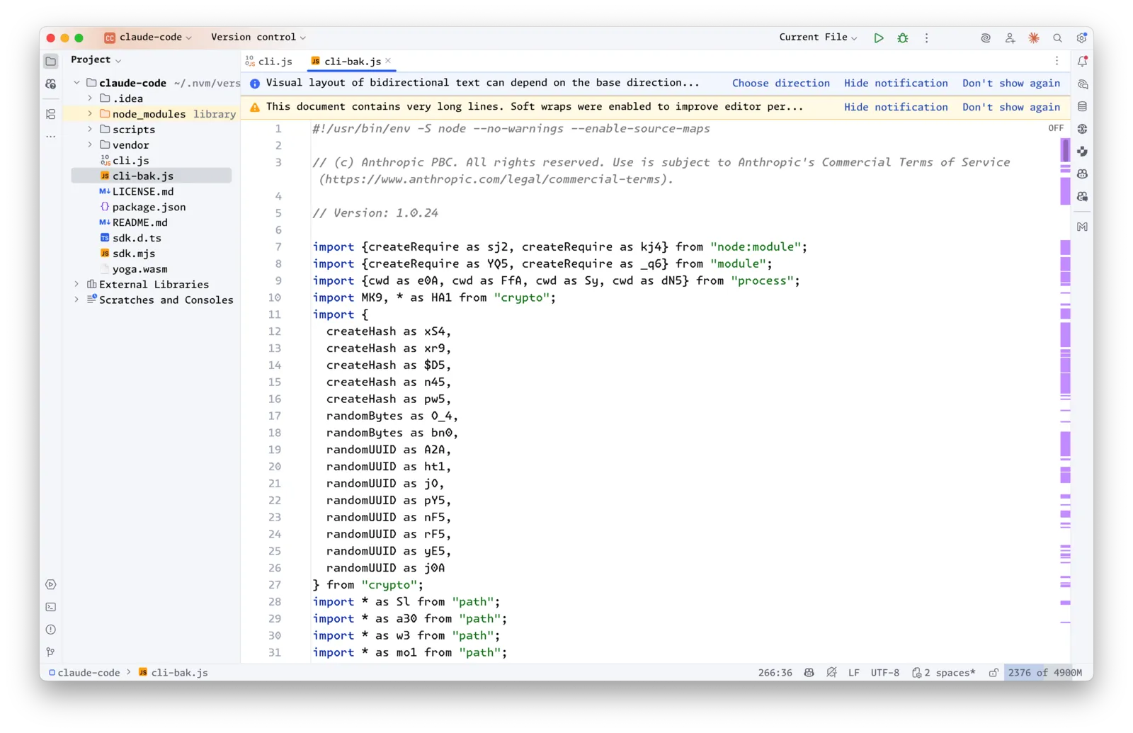Claude Code Router 在 WebStorm 中格式化文件