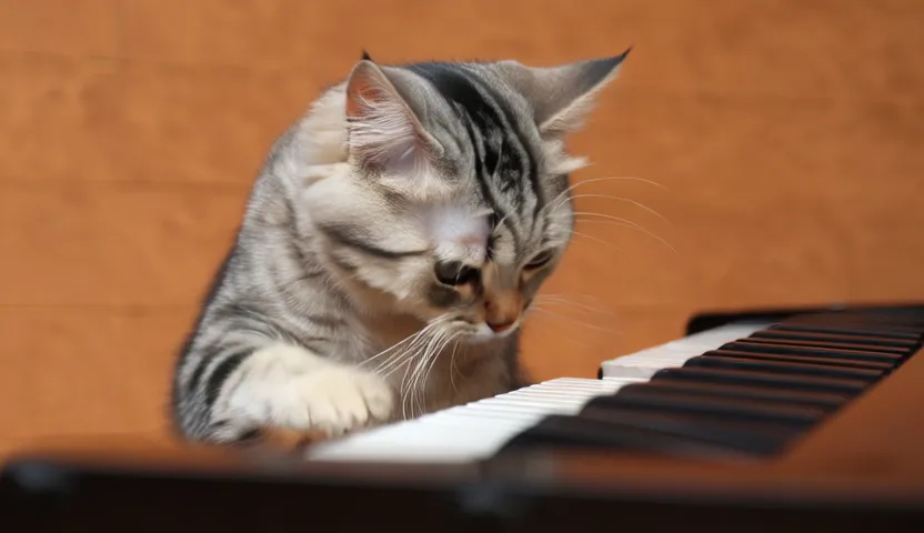 TensorRT-LLM 视觉生成示例的猫弹钢琴结果