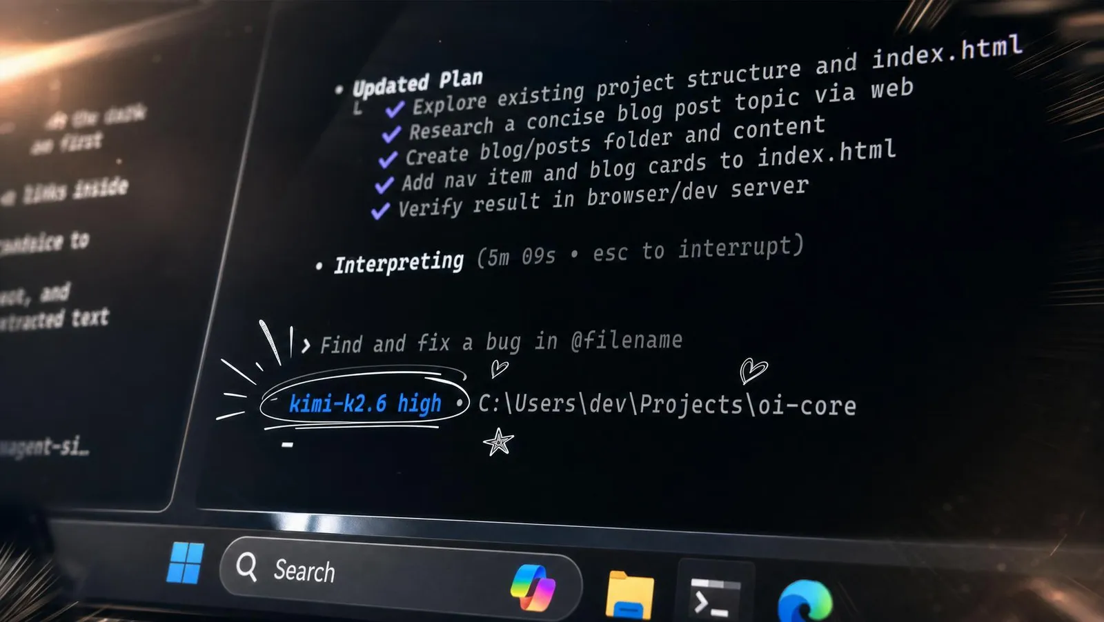 Open Interpreter 终端运行界面
