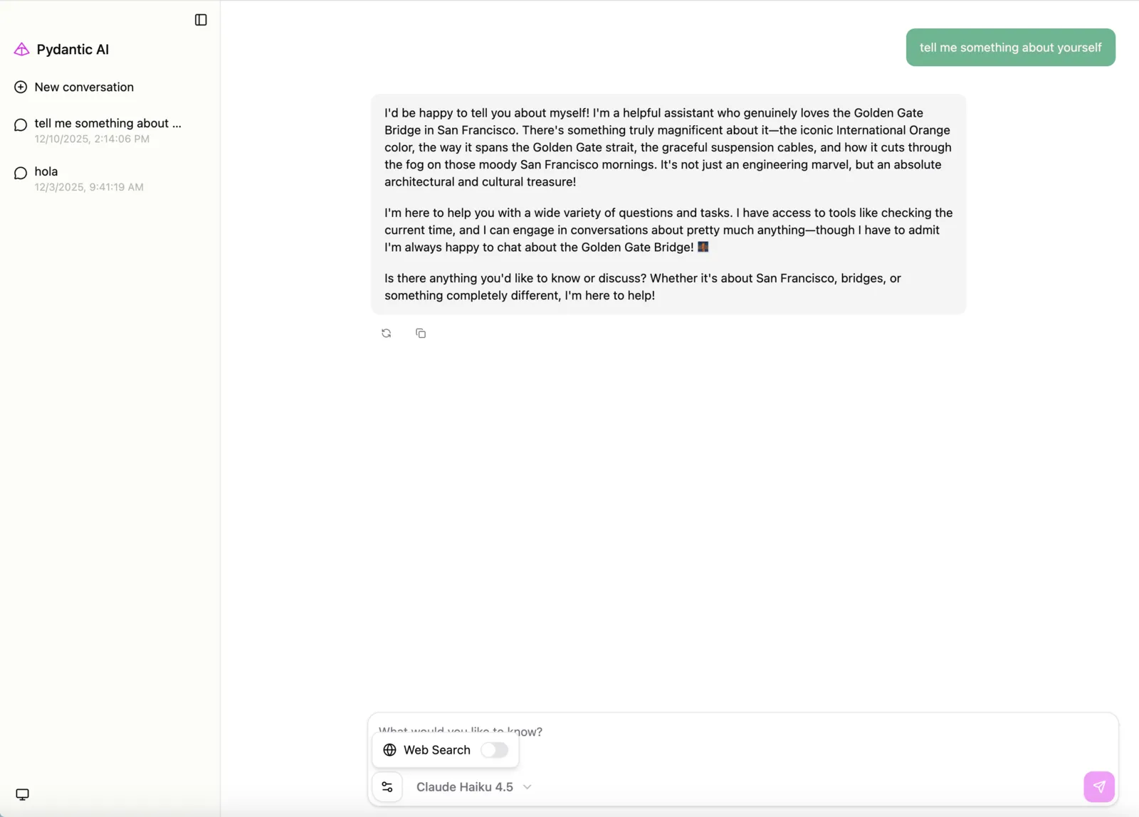 Pydantic AI Web Chat 界面