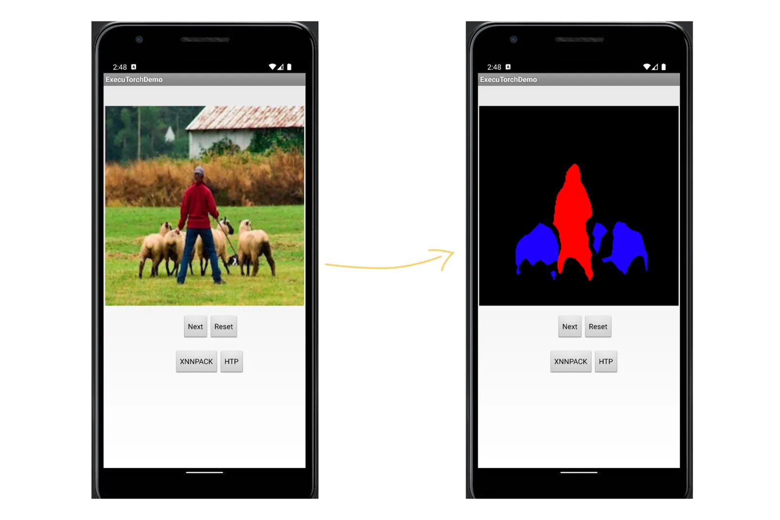 ExecuTorch Android 模型运行结果