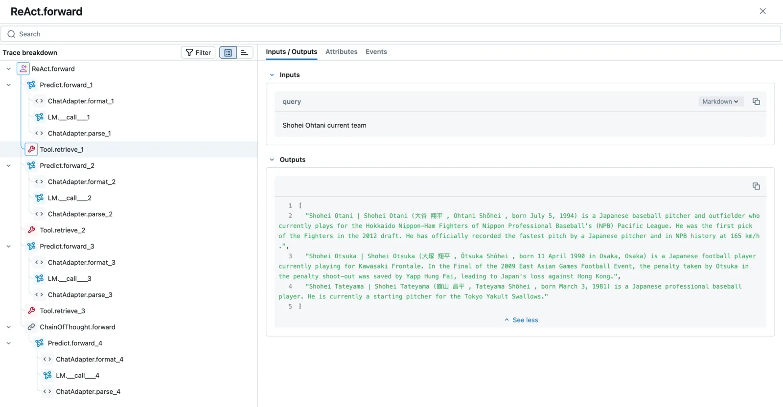 DSPy MLflow Trace 详情