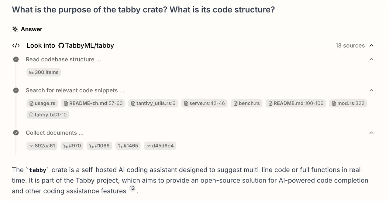 Tabby Answer Engine 仓库推理过程