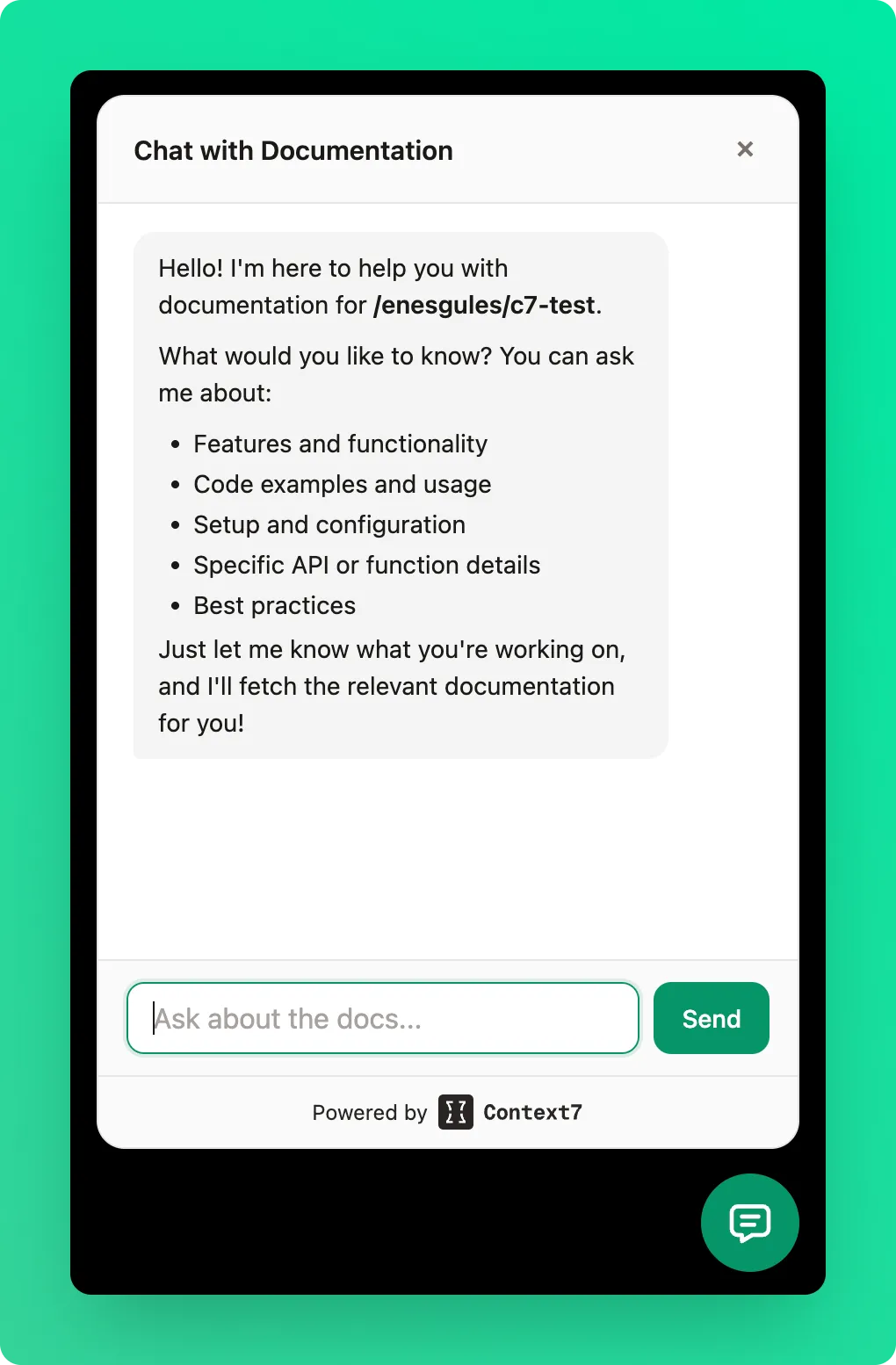 Context7 Dashboard 聊天组件